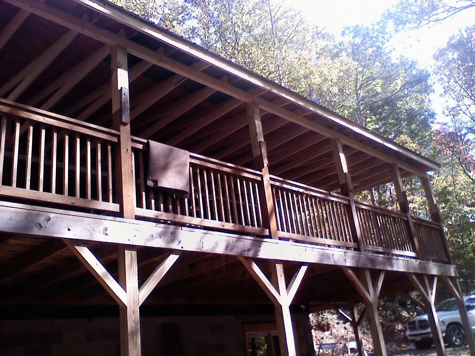 Timber framing under a new elevated porch and deck — Roof Leak Repair in Merchantville by Roofing Brothers